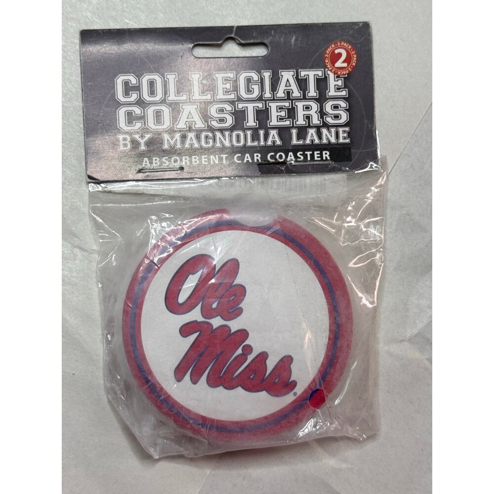 Ole Miss Car Coaster Set – NCAA Auto Cup Holder Inserts